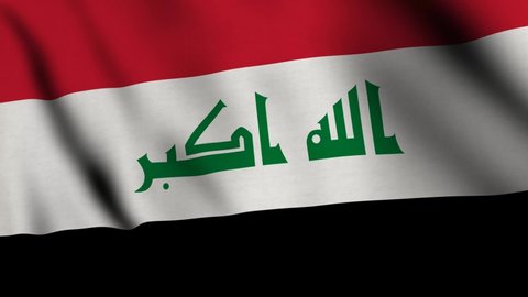 IRAQ realistic flag waving motion graphic video intro in three different views