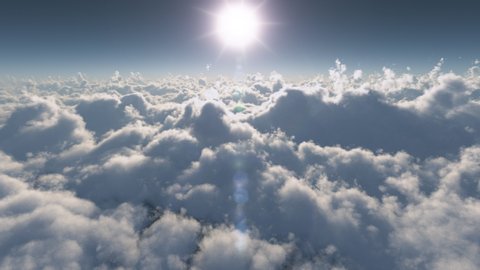 Perfectly Looped 4K Panoramic View over the Clouds at Sunset