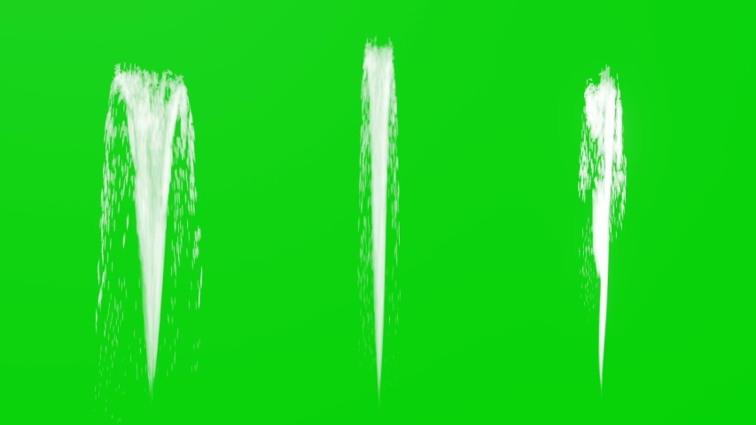 Group of Fountain Effect on Greenscreen Background 3D Rendering Animation Royalty-Free Stock Footage #1040675438