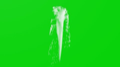 Fountain Effect on Greenscreen Background 3D Rendering Animation
