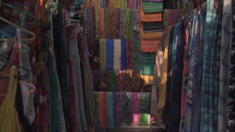 Souvenir and clothes shops in Indonesian market. Slow-mo Shots In Ubud Bazaar A Beautiful Bazaar In Indonesia Bali Ubud