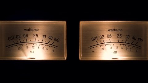 stereo decibel meters with backlit - part of sound equipment 4k