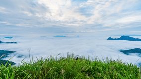 Time lapse video:Surfing the mist atop Phu Chi Fa Chiang Rai Province, Thailand.