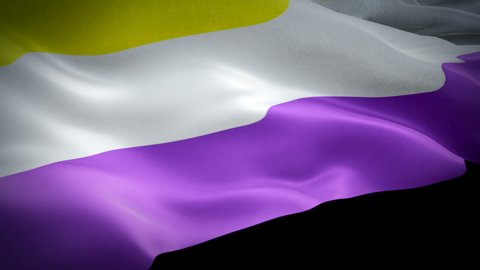 photo Enby Flag Wallpaper nonbinary flag rainbow waving 3d stock
