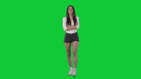 Girl Dancing On The Green Stock Footage Video 100 Royalty Free 1612510 Shutterstock - cute roblox girl green screen