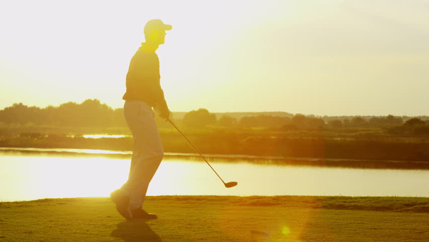 Lifestyle Career Golf Player Male Caucasian Successful Practice Club Sponsorship