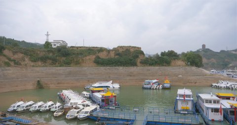 Landscape view of liujia xia pier in Gansu China.