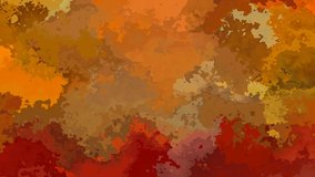 abstract animated twinkling stained background seamless loop video - watercolor splotch effect - color orange ochre brick red