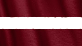 Flag of Latvia - 4K high resolution flag, evolving in the wind. Full HD footage Republic of Latvia