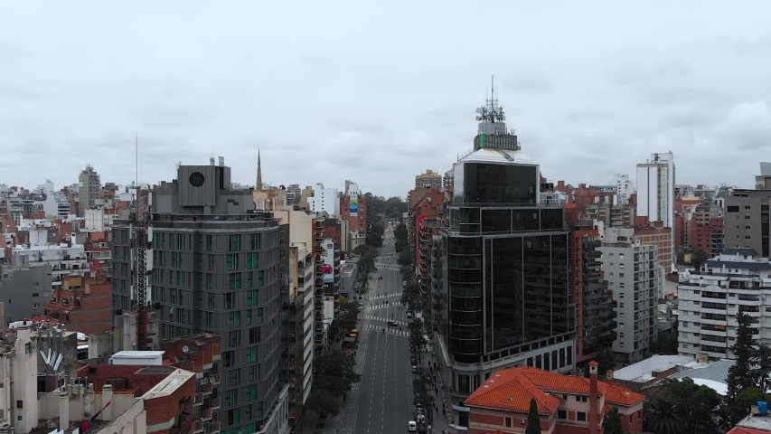 Avenue, Street, Buildings, Skyscrapers (Cordoba, Argentina) aerial view
