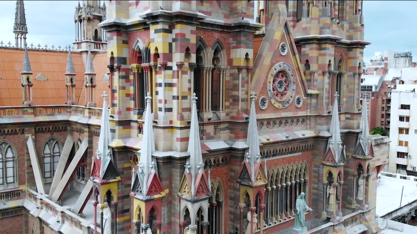Capuchin Catholic Church of the Sacred Heart (Cordoba, Argentina) aerial view