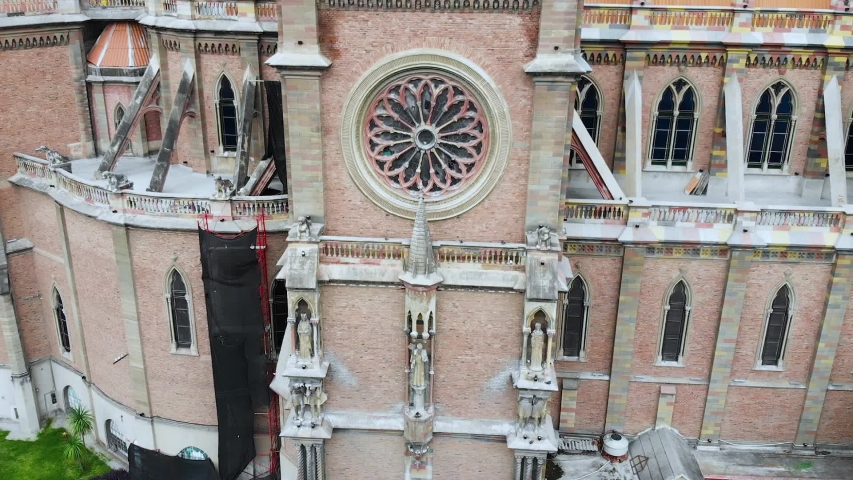 Capuchin Catholic Church of the Sacred Heart (Cordoba, Argentina) aerial view
