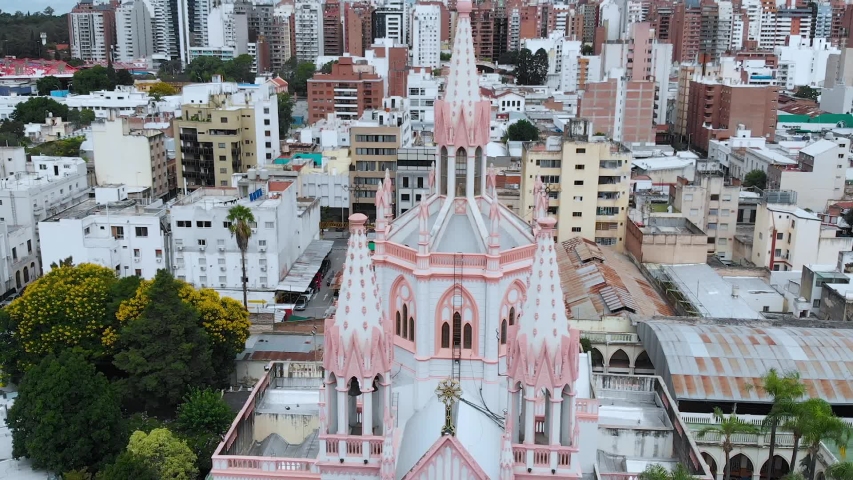 Catholic Church, Temple of the Blessed Sacrament (Cordoba Argentina) aerial view