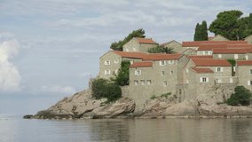 Sveti Stefan is a tourist town by the sea. Montenegro. Day