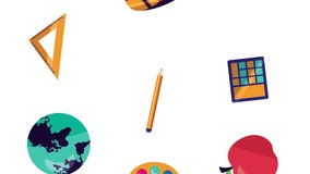 set of school supplies rain ,4k video animation. - Powered by Shutterstock - Get 15% off with code: PIKWIZARD15