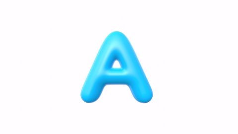 3D cartoon font popup animated on white background.