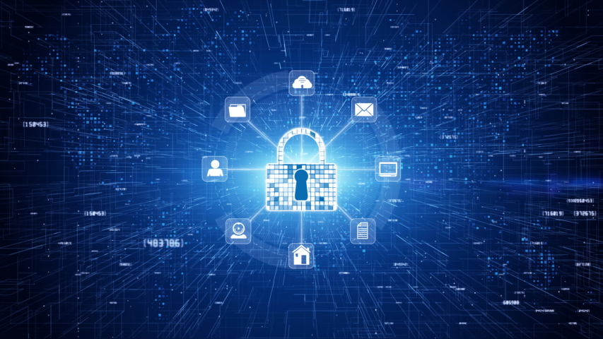 Protecting future. Cyber Security icon.