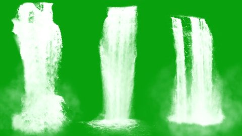 Waterfalls with green screen background 3