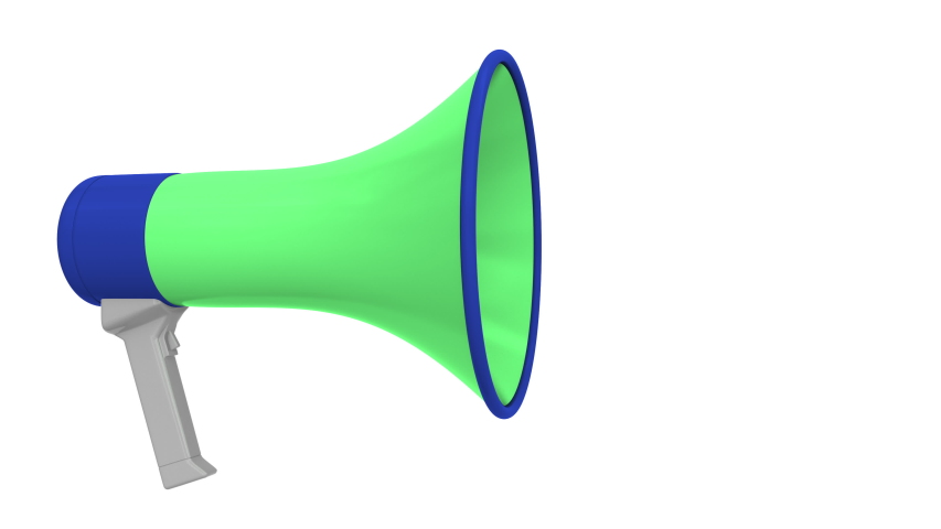 Megaphone and flag of Brazil on the speech bubble. Language or national statement related conceptual 3D animation