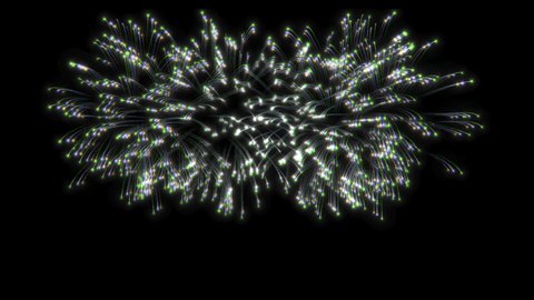 Colorful fireworks on black background. Set Of three beautiful, festive fireworks
