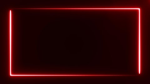 Beautiful Bright Red Light Neon Rectangle Stock Footage Video (100% ...