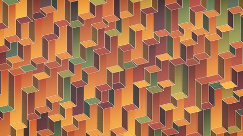 Modern colored cubes pattern seamless loop animation. 3d rendering. 4K, UHD Vídeo Stock