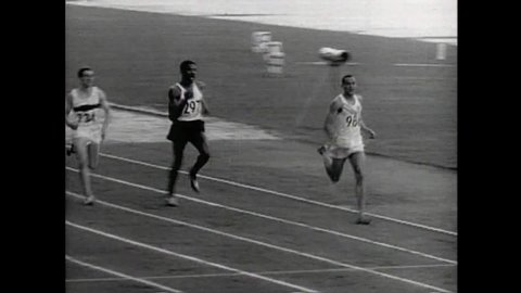 CIRCA 1952, - Record breaking in track and field in the 200 meter and 800 meter races in the summer Helsinki Olympics of 1952.