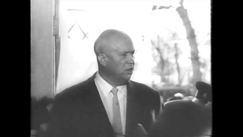 CIRCA 1960 - Premier Khrushchev puts the wreck of an American spy plane on display in Moscow, and gives a press conference about it.
