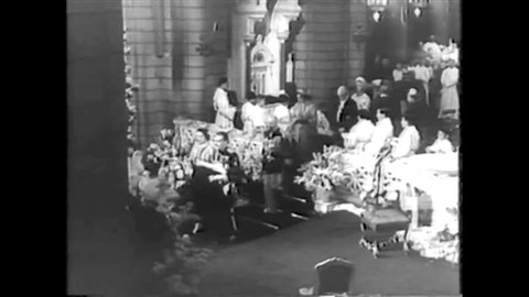 CIRCA 1957 - Princess Caroline is christened in Monaco.