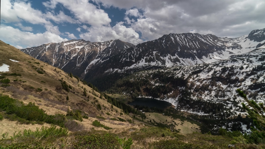 This is a timelapse of mouintain region in Austria still covered in a bit of snow.