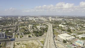 Aerial Miami highway interchange I95 and Dolphin Expressway