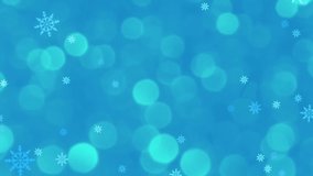  beautiful video of snowflakes on blue shiny background