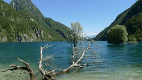 lake in the mountains, in north italy,  Video clip footage