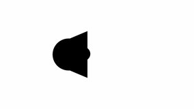 Sound or volume animation.4K Video motion graphic animation. isolated on white background.black color.motion graphic come in on scene and come out animation.pop up effect