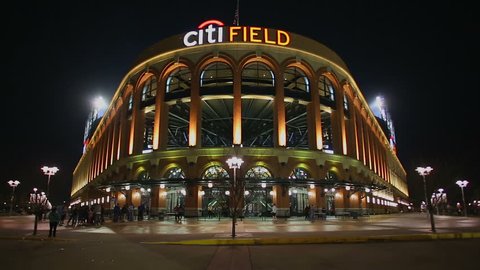NEW YORK - APRIL 18: Major League Baseball National League team New York Mets fans enter Citi Field on April 18, 2015 in New York.