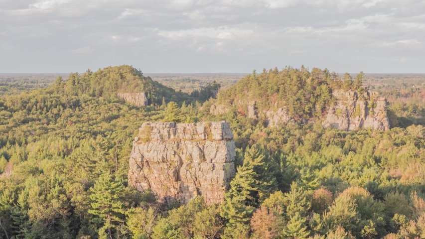 A Medium Close Up Shot on Camels Bluff and Bee Bluff in Wisconsin
