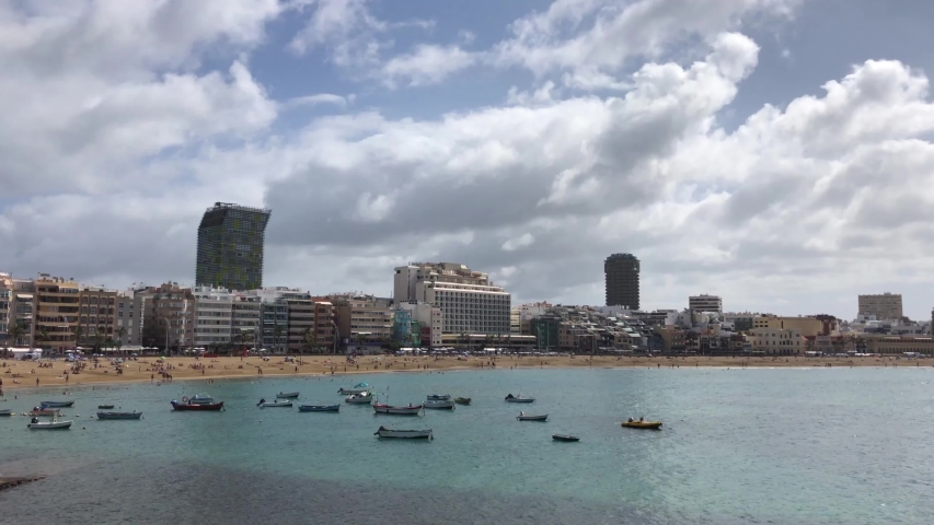 Time laps from Las Canteras Beach in Las Palmas, Gran Canaria