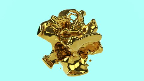 3d abstract animation of weightless metallic liquid or structural plasma. Perfect futuristic trendy fashion glamour footage for advertising cosmetic products or technology devices. 