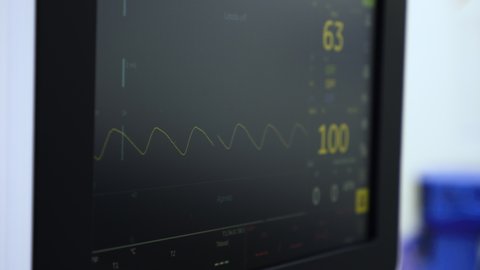 Close up of vital signs monitoring in  surgery operating room