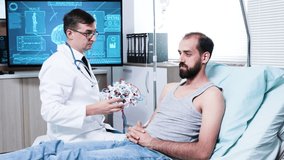 Doctor in a neuroscience centre preparing patient for brain analysis. Patient wearing brainwaves scanning centre. - Powered by Shutterstock - Get 15% off with code: PIKWIZARD15