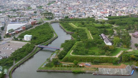 Goryokaku Fort in Hakodate, Hokkaido, Japan, Asia. Japanese urban landscape, Asian landmark and monument