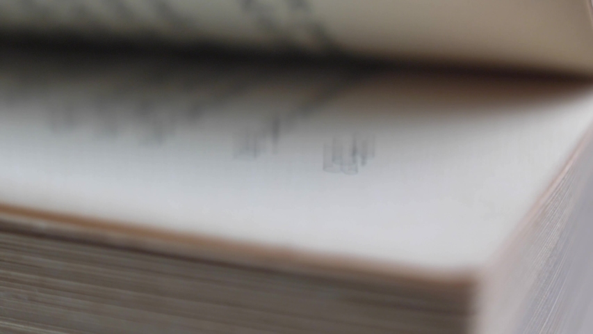 Flicking Through Old Book Page Numbers Close-up