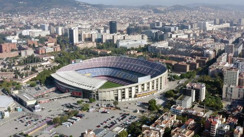 NOVEMBER 1, 2019, Barcelona, Spain : Camp Nou is the home stadium of famous FC Barcelona since its completion in 1957. With a seating capacity of 99,354, it is the largest stadium in Spain and Europe 