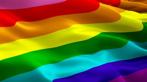 Original pride rainbow flag gay. Rainbow Gay America lesbian USA lgbtq flag video waving in wind. USA Gay Pride flag background. Rainbow Philly Flag Looping 1080p Full HD.Rainbow color Pride flags 