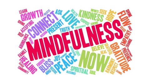 Mindfulness Animated Word Cloud On White Stock Footage Video (100% ...