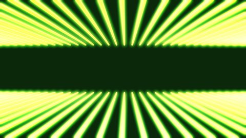 Bright glow neon green light laser lines on black color. Colorful abstract fluorescent geometric background. Loopable futuristic 3d render. Modern fashion animation for design broadcast, show, club.