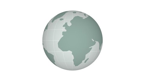 Flat design of gray earth rotating with alpha channel. 4k Resolution animation.