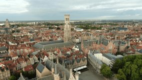 City of Bruges aerial view