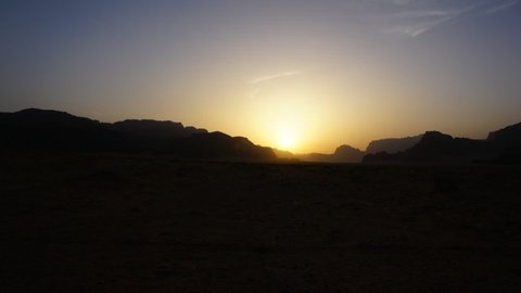the beauty of sunset in wadi rum desert TIMELAPSE