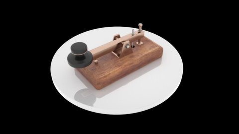 Telegraph key, Morse electrical telegraph system, signaling systems of communication, Morse Code on black and white background